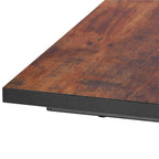 Birou tip masa laterala, cu cadru din otel, 50x100x76 cm, industrial, maro