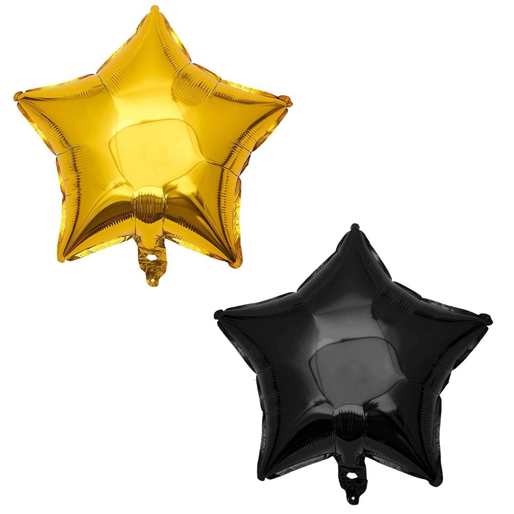 Set 53 baloane si decoratiuni, Happy Birthday, argintiu, negru, auriu