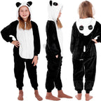 Pijama tip salopeta pentru copii, model panda, marime 125-140cm