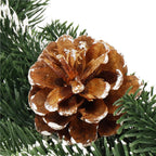 Ghirlanda artificiala decorativa de Craciun, aspect inzapezit, 150 cm, ace 3D, verde