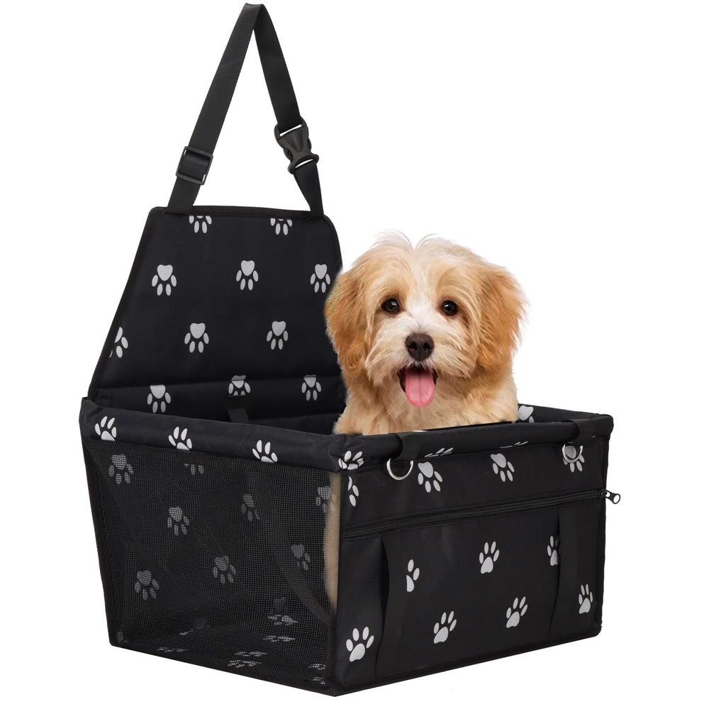 Geanta auto de transport animale de companie, caini si pisci, negru, 40x43x30cm
