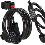 Lant antifurt bicicleta si trotineta, inchidere cifru, lungime 95 cm, Otel, Negru