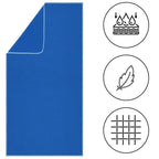 Prosop de plaja cu uscare de rapida, husa de transport, 75x150cm, albastru