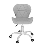 Scaun de birou ergonomic, tapitat cu piele ecologica, 120kg, alb gri