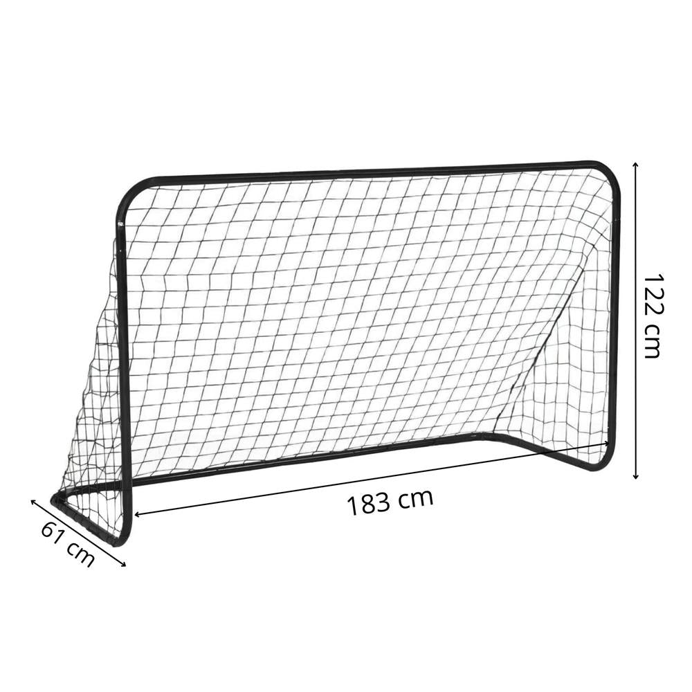Set 2 porti de fotbal metalice, 122x183cm, profil 25mm, cu elemente de fixare