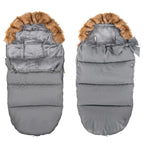 Sac iarna de bebelusi pentru carucior, marime universala, 90x45cm, gri inchis