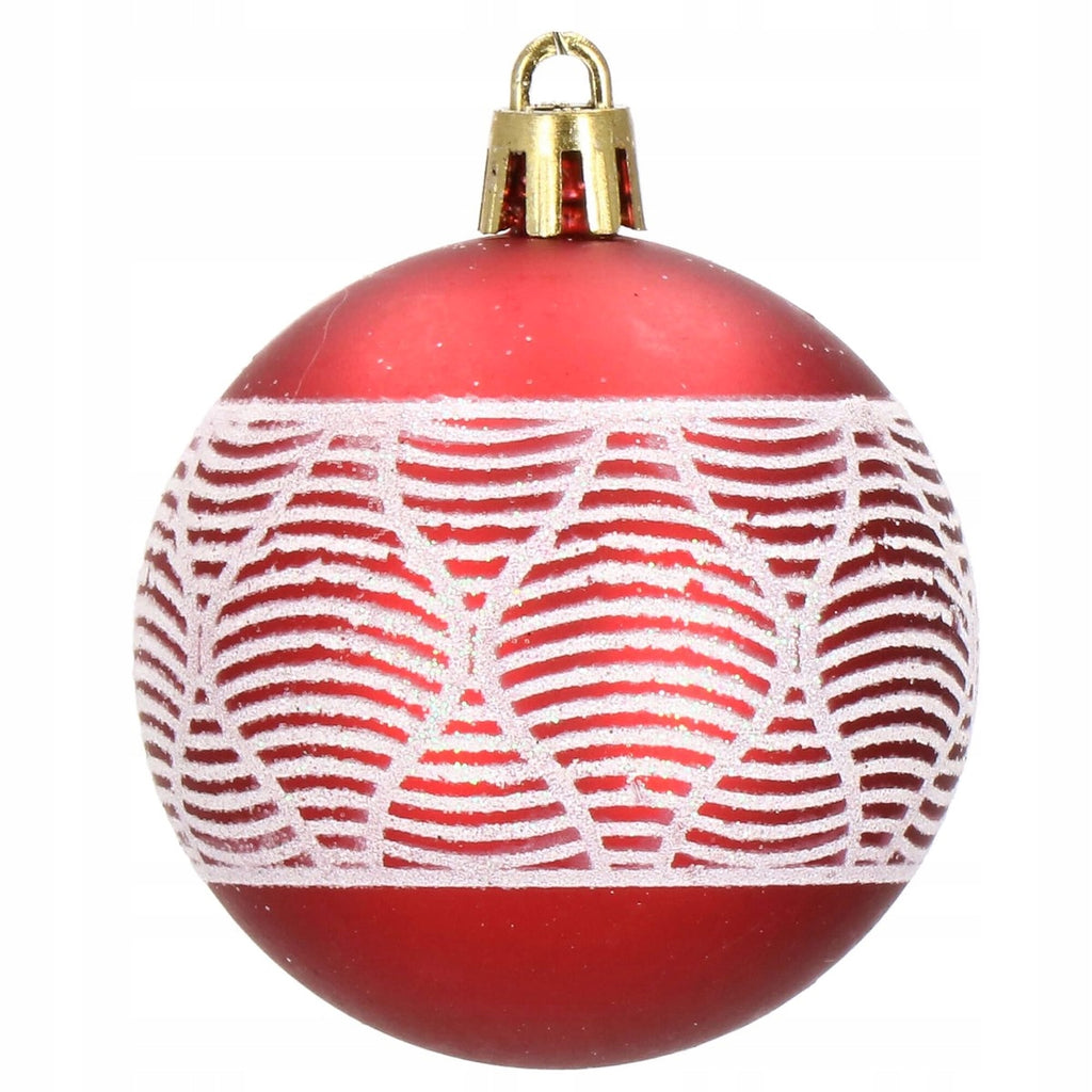 Set globuri si decoratiuni de Craciun, 105 piese, diverse dimensiuni, alb rosu