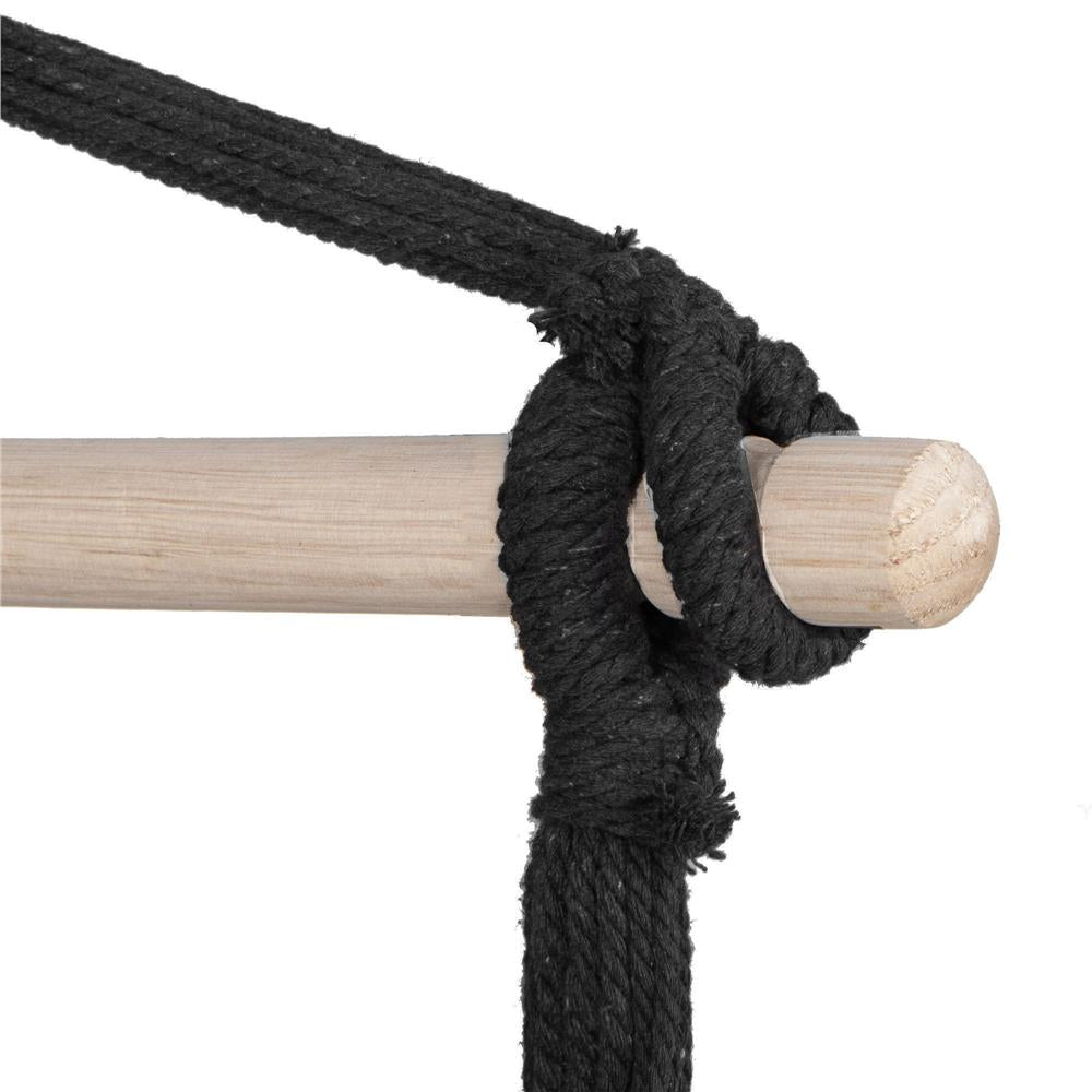 Hamac tip leagan suspendat pentru casa sau gradina, cu perne, 130x100cm, 150kg, gri inchis