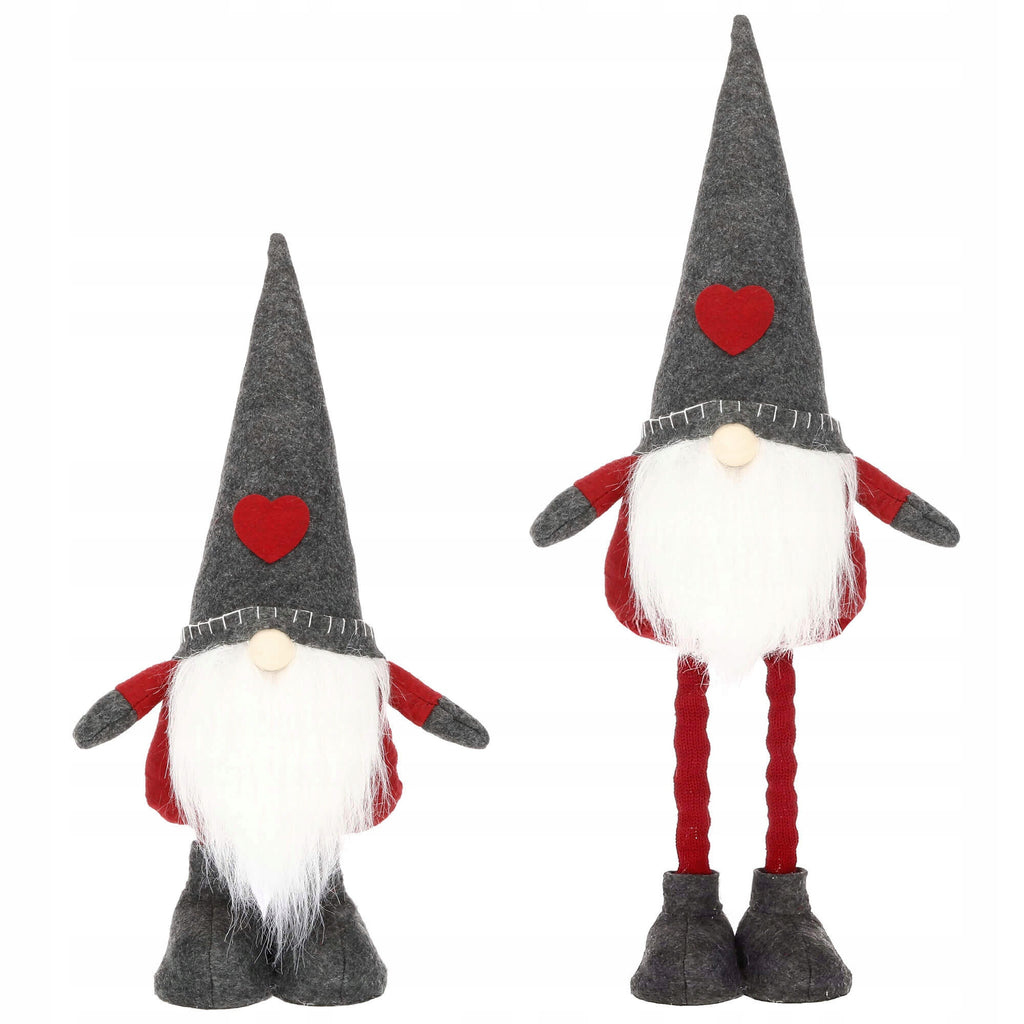 Figurina Craciun, Spiridus, picioare telescopice, inaltime extensibila 52-67cm