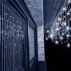 Ghirlanda luminoasa tip perdea 300 LED-uri, 12m, pentru interior/exterior, cu flash, iluminare alba