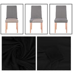 Set 4 huse pentru scaune de evenimente, marime universala, poliester si spandex, negru