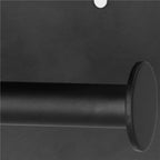 Suport hartie igienica din otel cu raft depozitare, prindere fara gaurire, 14cm, negru