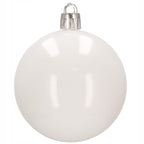 Set globuri si decoratiuni de Craciun, 100 piese, diverse dimensiuni cu stea, alb