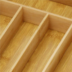 Organizator tacamuri si ustensile bucatarie, bambus, 25x35x5cm