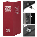 Caseta de valori, cutie metalica cu cheie, portabila, tip carte, Dictionar, maro, 18×11.5×5.5 cm