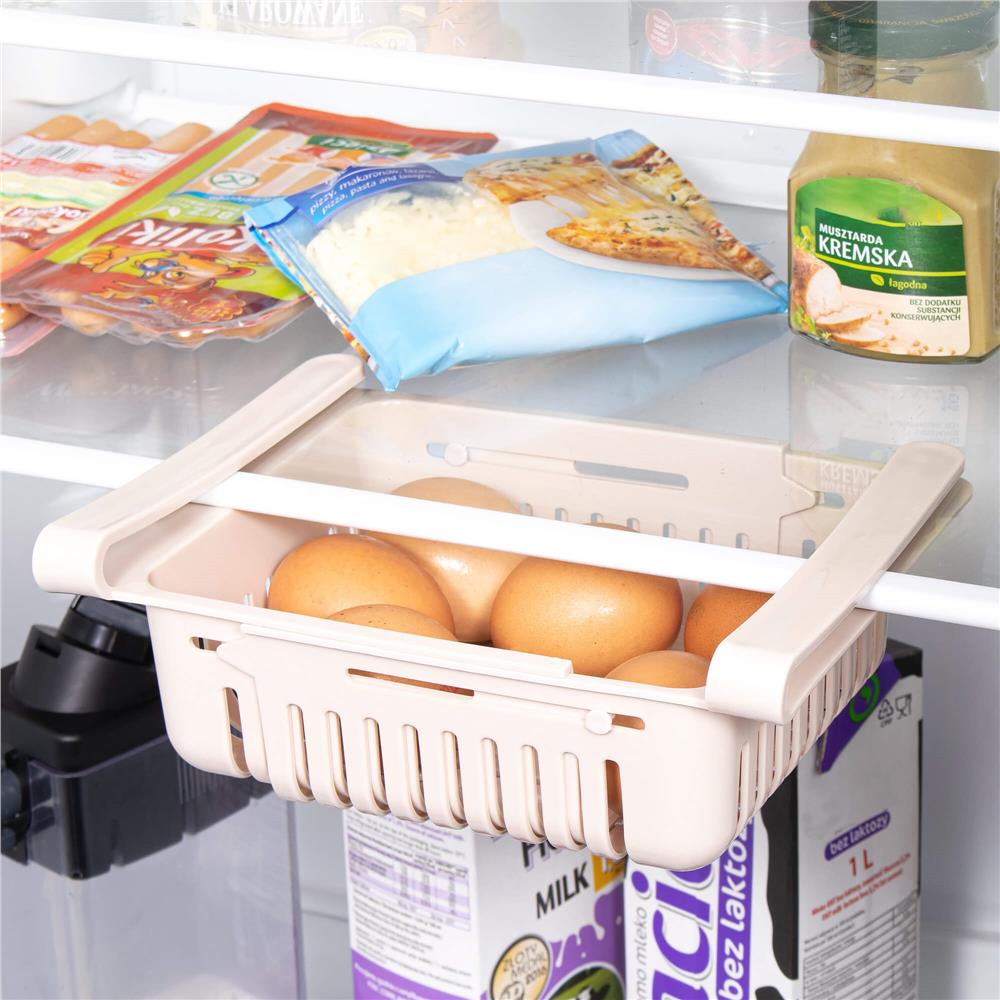 Organizator frigider, model cos extensibil, 16x28.5cm, crem