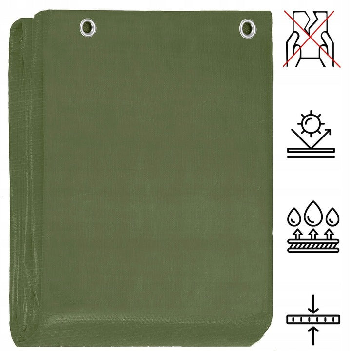 Prelata din polietilena impermeabila laminata, 120g/m2, 5x8m, verde