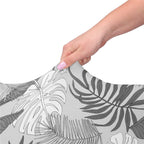 Husa universala pentru scaun, marime universala, poliester si spandex, 38x70cm, gri cu model floral