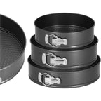 Set 3 forme de copt, 27, 25 si 23 cm, cu fund detasabil, gri