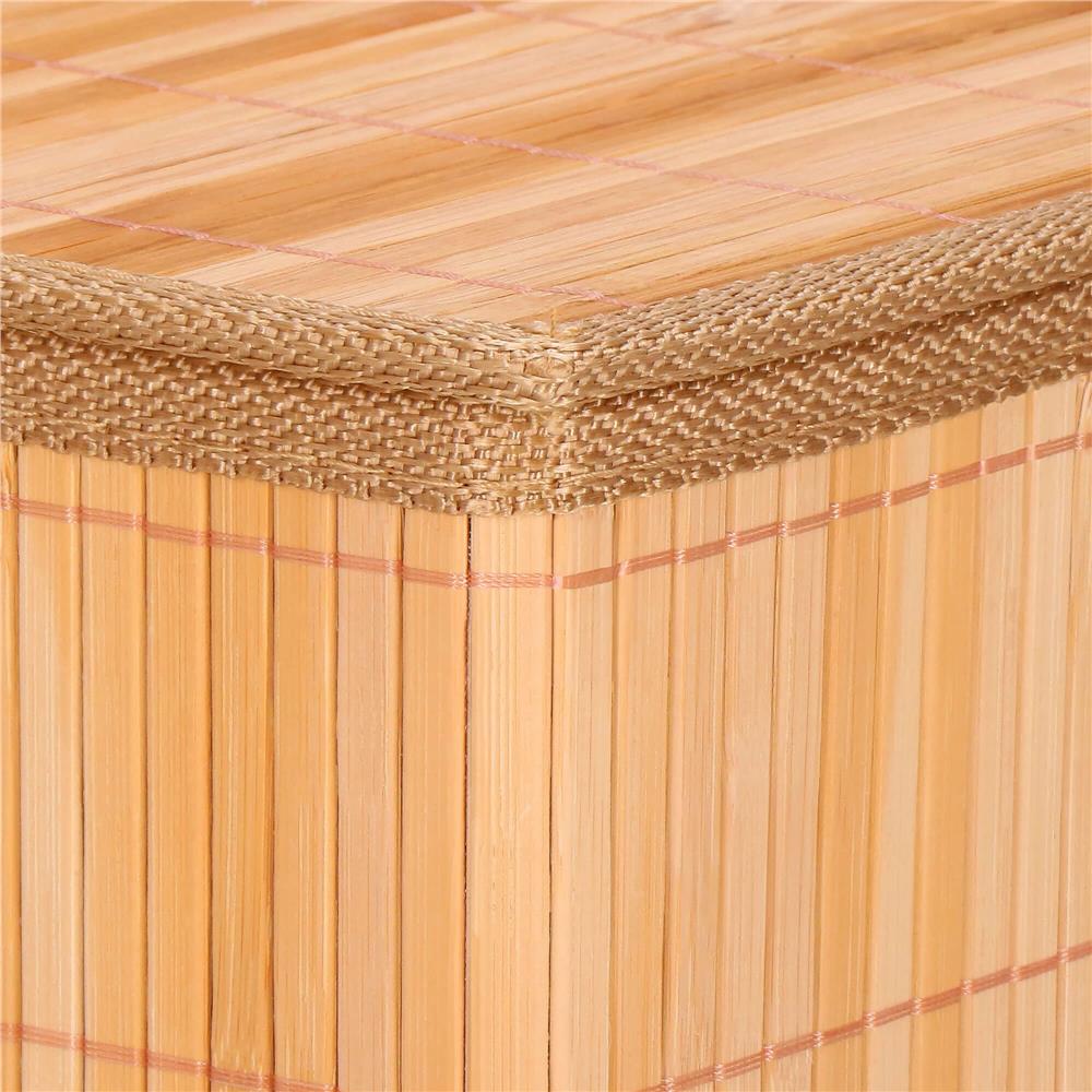 Set 3 cutii organizatoare din bambus, cu capac, diverse dimensiuni, maro