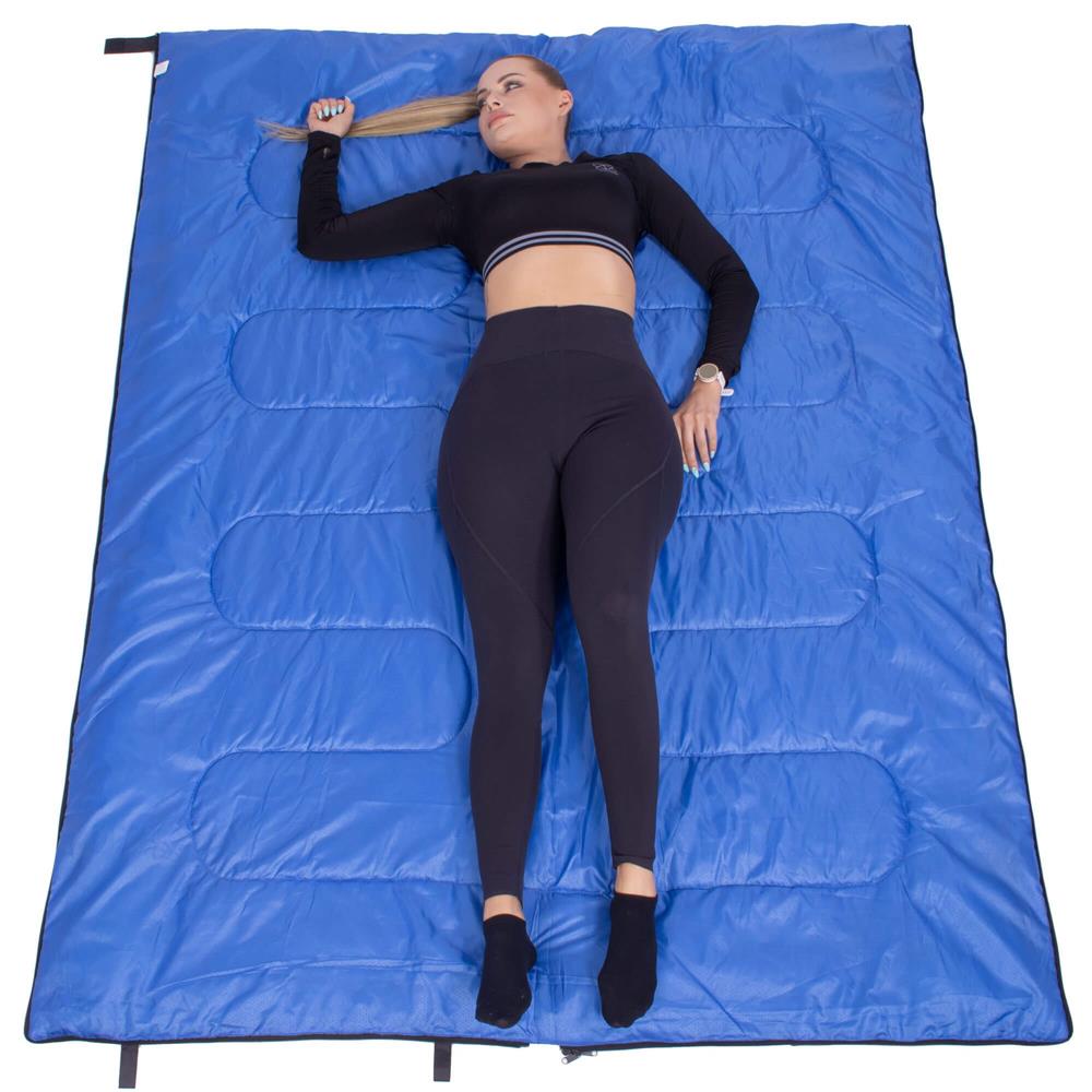 Sac de dormit, cu geanta de transport, 190x73cm, 10-25grade, culoare negru