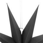 Stea decorativa 3D din hartie, cu 9 colturi, 60cm, neagra