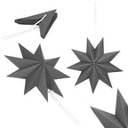 Stea decorativa 3D din hartie, cu 9 colturi, 30cm, argintie