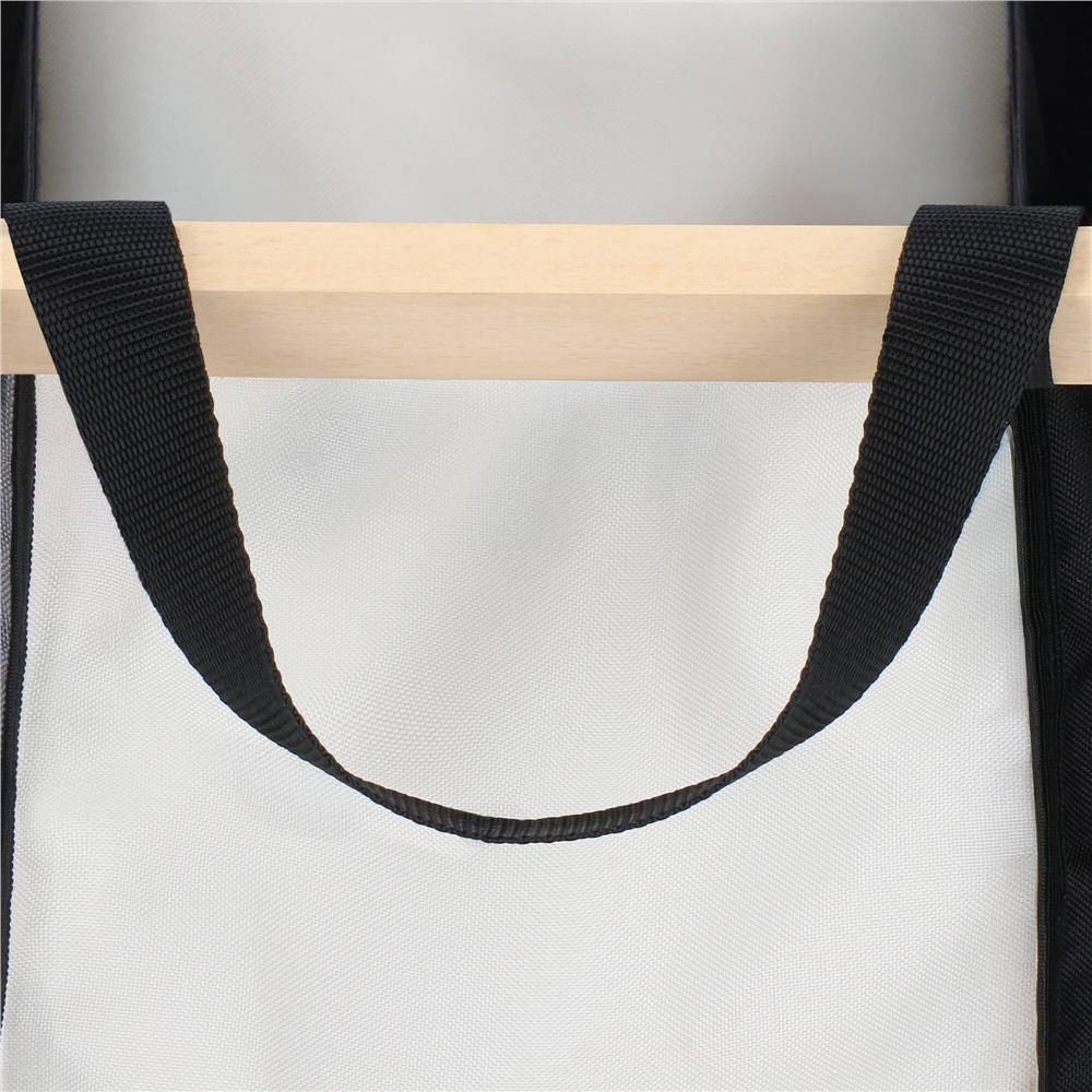 Cos de rufe cu 3 compartimente, cadru din lemn, 67x42x57 cm, 105 litri