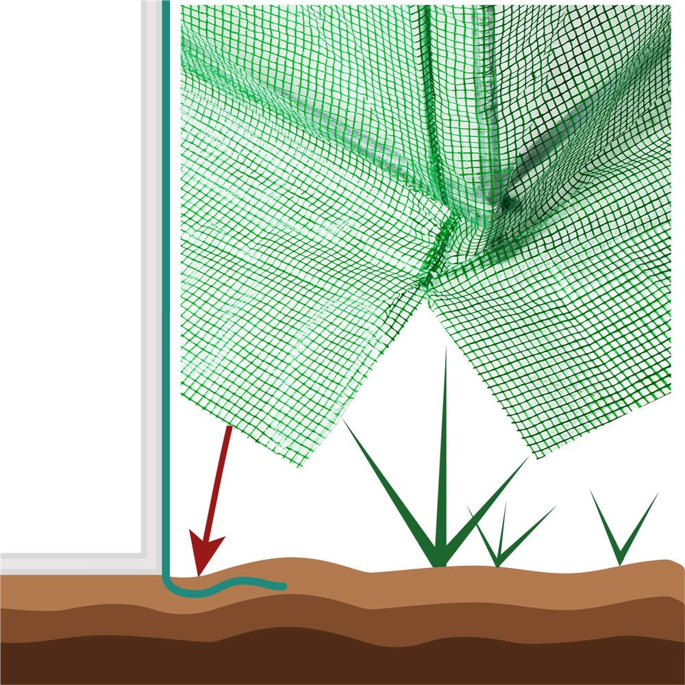 Folie inlocuire pentru sera 300x200x200 cm, PE 140g/mp cu plasa PP, UV4, 6 ferestre si usa cu fermoar, verde