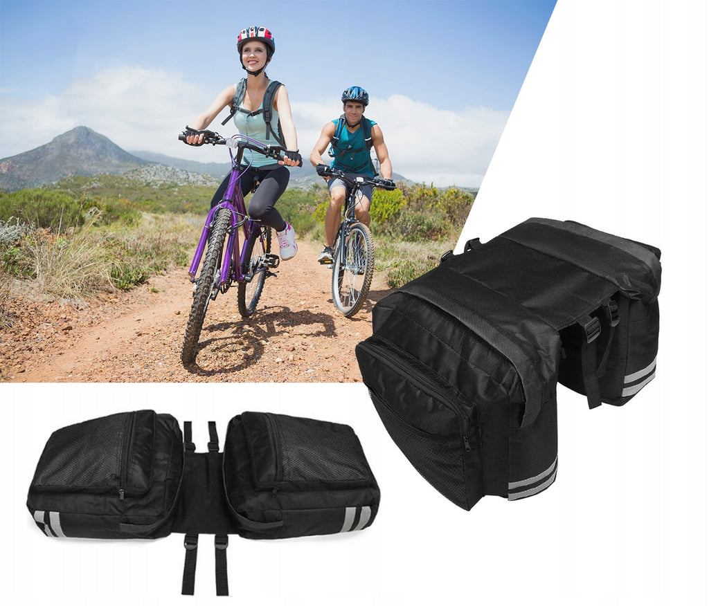 Geanta bicicleta spate 34x12x32 cm, 20L, poliester impermeabil, prindere pe portbagaj, negru