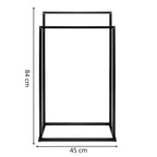 Suport metalic de baie pentru prosoape, cu 2 standuri, 84 cm, negru