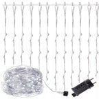 Ghirlanda luminoasa tip perdea 400 LED-uri, 3m, pentru interior/exterior, iluminare alba