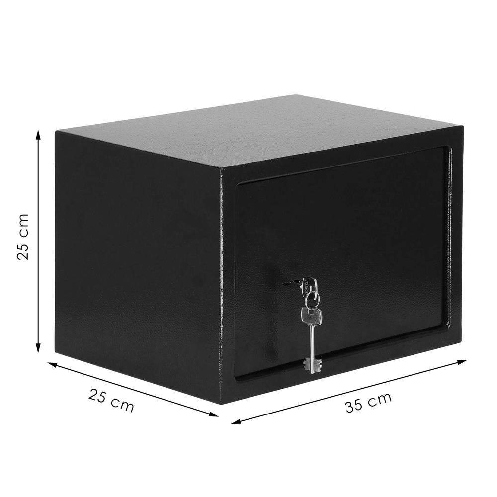 Seif standard cu cheie, 200x310x200 mm, Otel, Negru