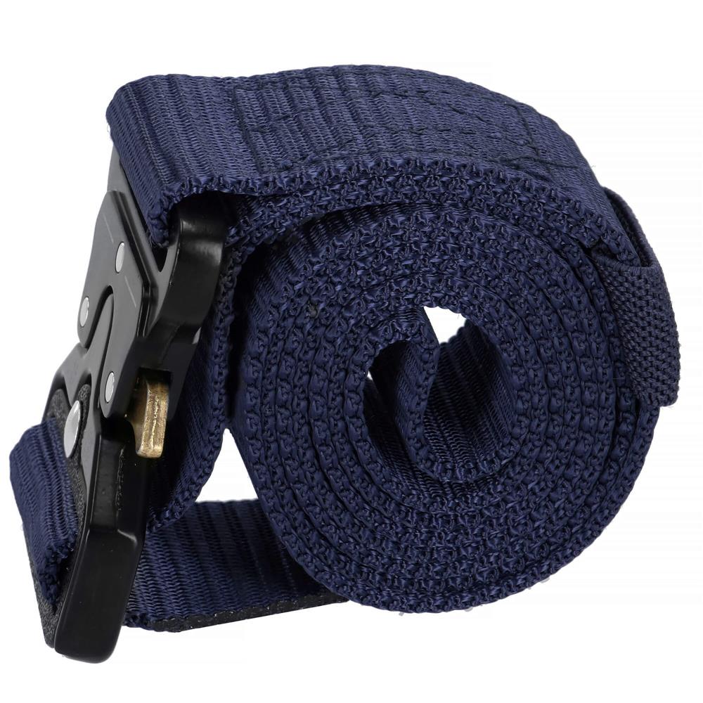 Curea centura Tactical Combat pentru barbati 3.5 x 125 cm, rezistent, albastru inchis