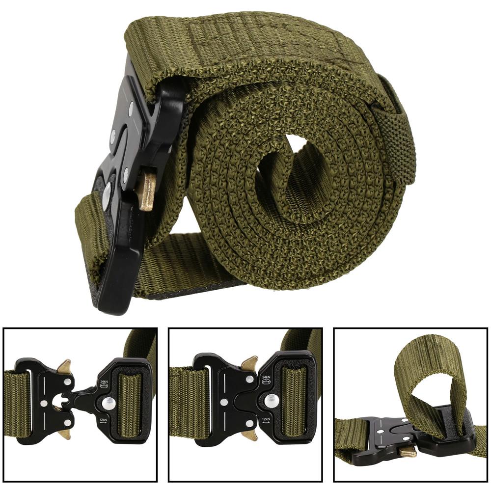 Curea centura Tactical Combat pentru barbati 3.5 x 125 cm, rezistent, verde
