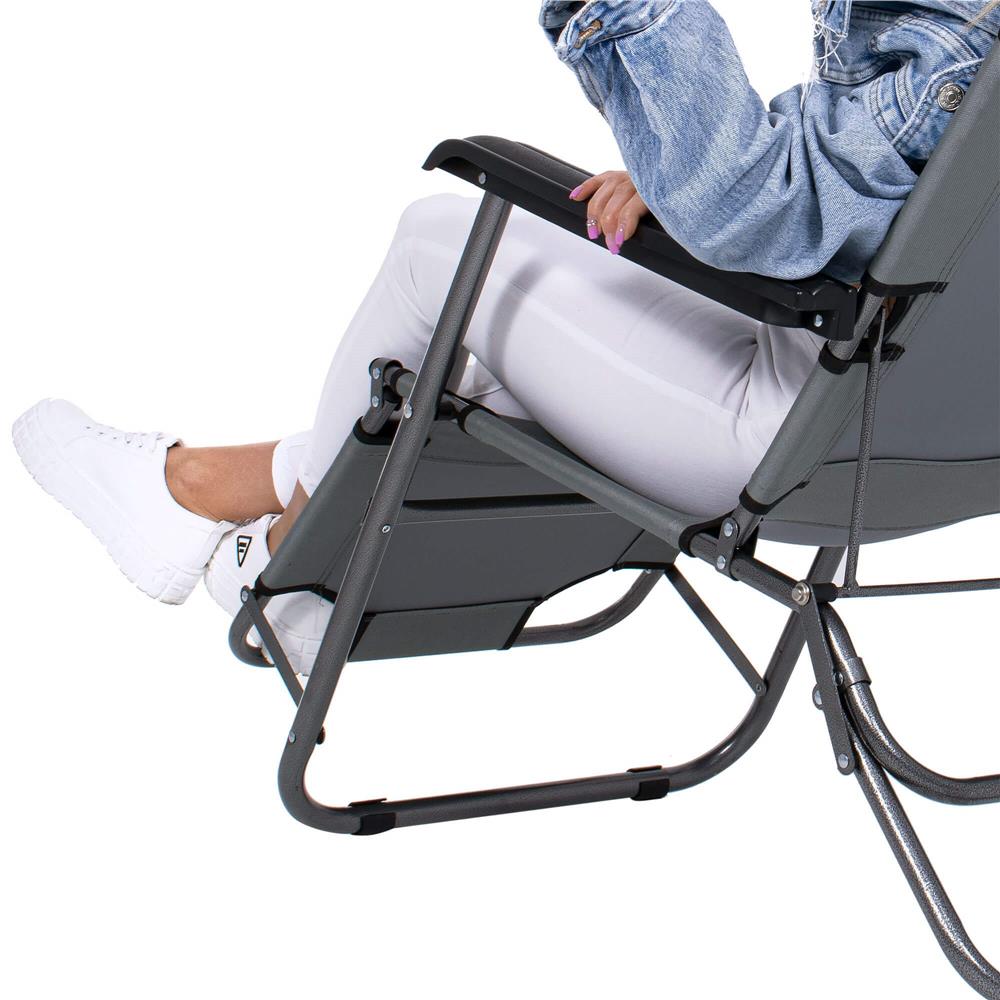 Sezlong pliabil  GC30, Relax Zero Gravity, 80x60x153cm, gri mediu