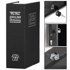 Caseta de valori, cutie metalica cu cheie, portabila, tip carte, Dictionar, negru, 24x15.5x5.5 cm