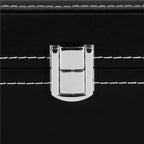 Cutie depozitare si organizare ceasuri, MDF, piele ecologica, 30x11x8cm, negru