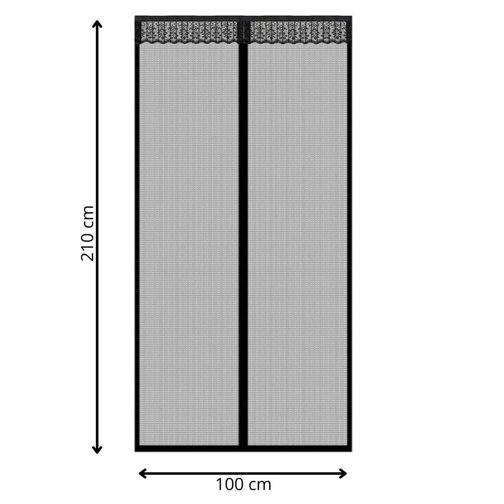 Plasa anti-insecte, cu inchidere magnetica, latime 100cm, inaltime 210cm, negru