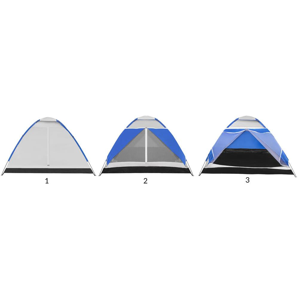 Cort plaja sau camping, impemeabil, cu protectie UV, 4 locuri, 210x240x130cm, gri albastru