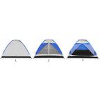 Cort plaja sau camping, impemeabil, cu protectie UV, 4 locuri, 210x240x130cm, gri albastru