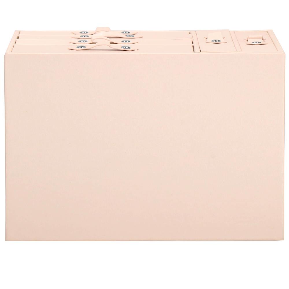 (DL) Cutie depozitare si organizare bijuterii, piele ecologica + velur, 26 x 22 x 18 cm, roz