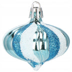 Set globuri si decoratiuni de Craciun, 77 piese, diverse dimensiuni, albastru