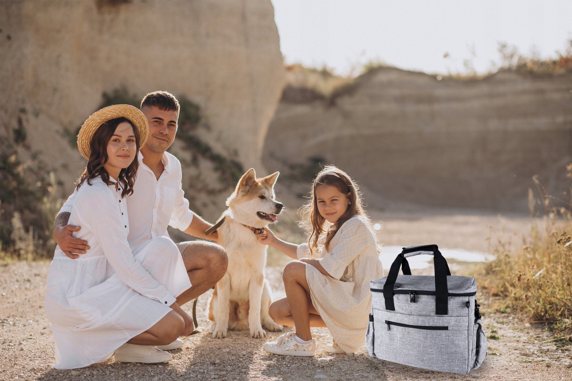 Geanta de drumetie pentru animale de companie, cu spatii de depozitare si accesorii