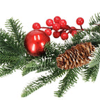 Ghirlanda artificiala decorativa de Craciun, aspect inzapezit, 150 cm, ace 3D, verde