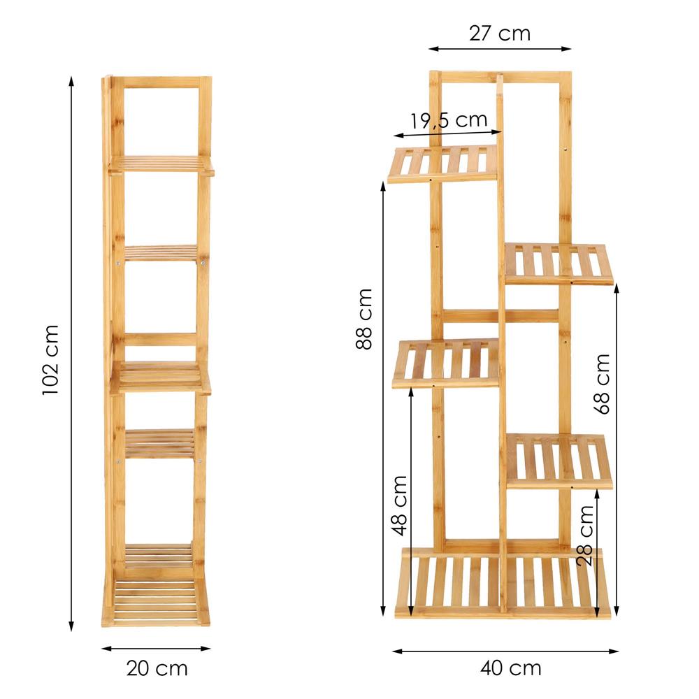 Stand de flori din lemn cu 6 etajere suport GA199, 102x40cm