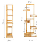 Stand de flori din lemn cu 6 etajere suport GA199, 102x40cm