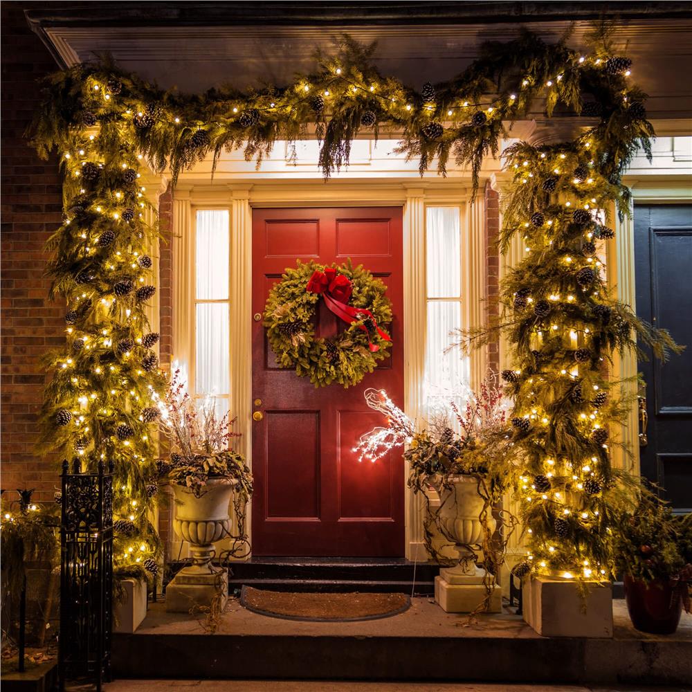 Instalatie lumini pentru bradul de Craciun, 19,5 metri, 300 LED-uri, galben