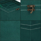 (DL) Cutie depozitare si organizare bijuterii, velur, 12x 12 x 12 cm, verde