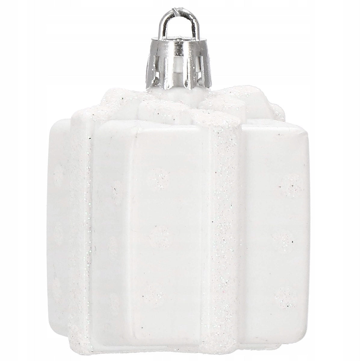 Set globuri si decoratiuni de Craciun, 72 piese, diverse dimensiuni, alb